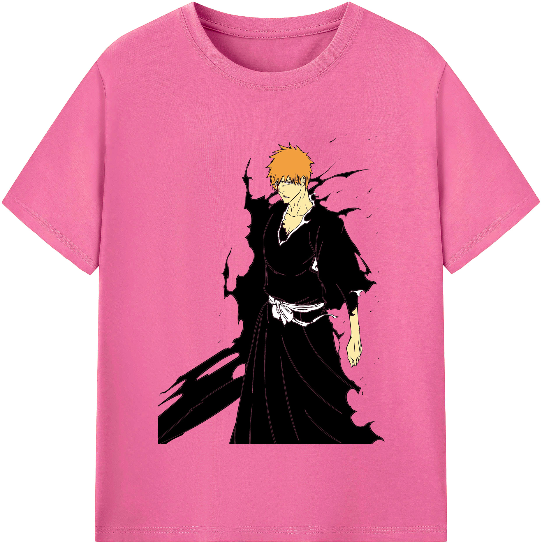 （画像用） ブリーチ 黒崎一護（くろさき いちご）BLEACH Kurosaki Ichigo レディースカジュアルプリントTシャツ（綿100％）